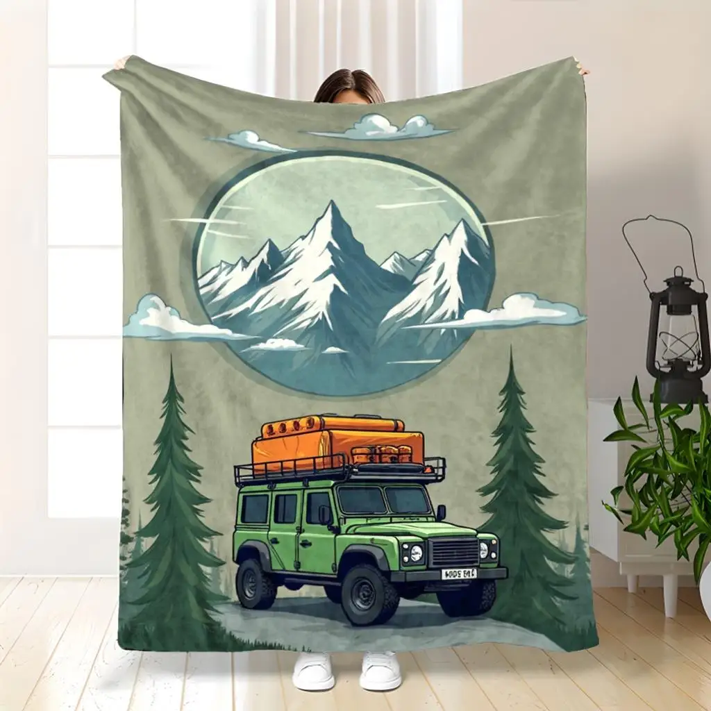 Outdoor Adventure Jeep - 심미적인 디자인의 여행용 담요, 150x230cm, 대형