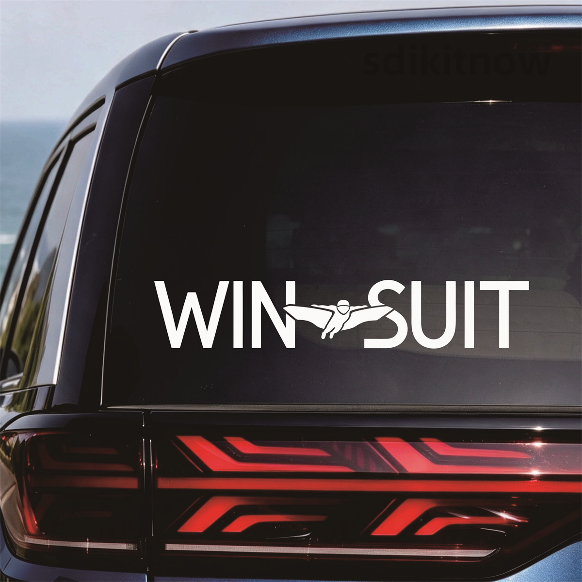 Outdoor Adventure Jeep - Wingsuit Flyer 비닐 자동차 스티커 익스트림