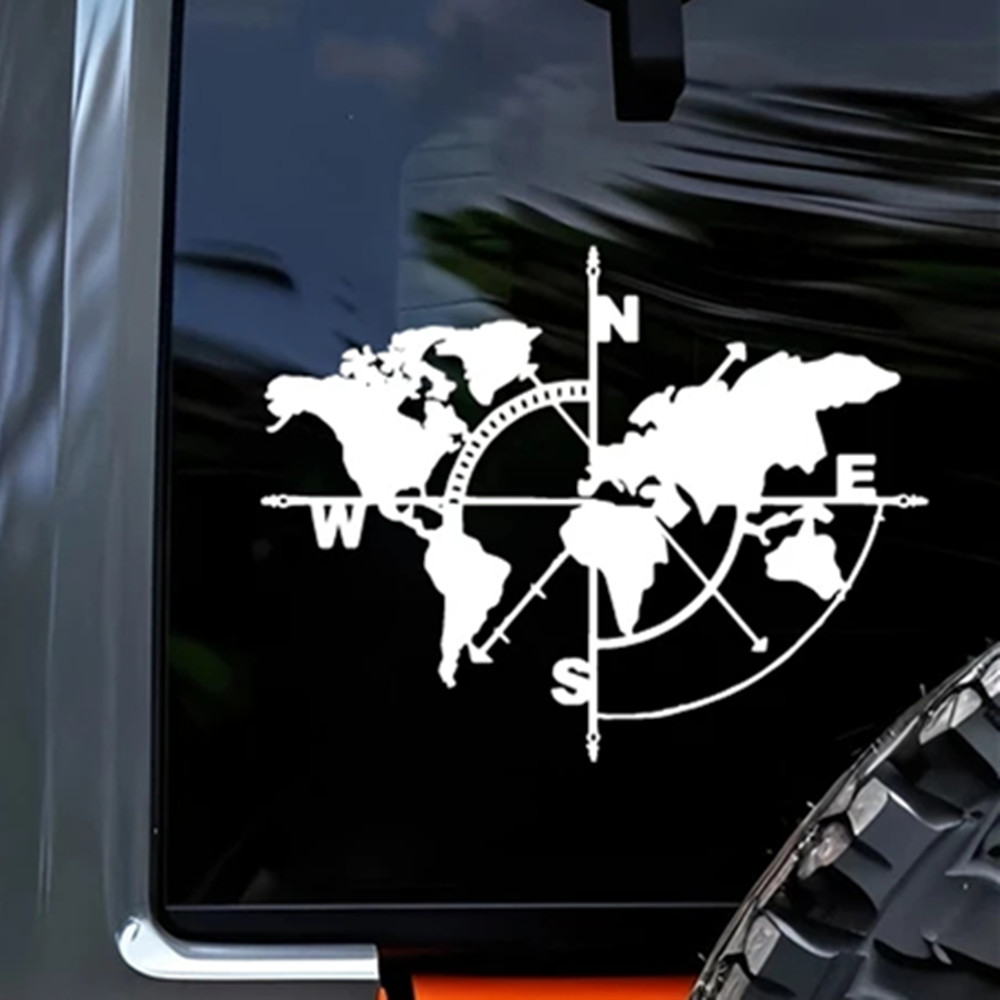 컴퍼스 세계지도 비닐 데칼, SUV 지프 트럭 RV용  - Outdoor Adventure Jeep 리뷰 및 가격