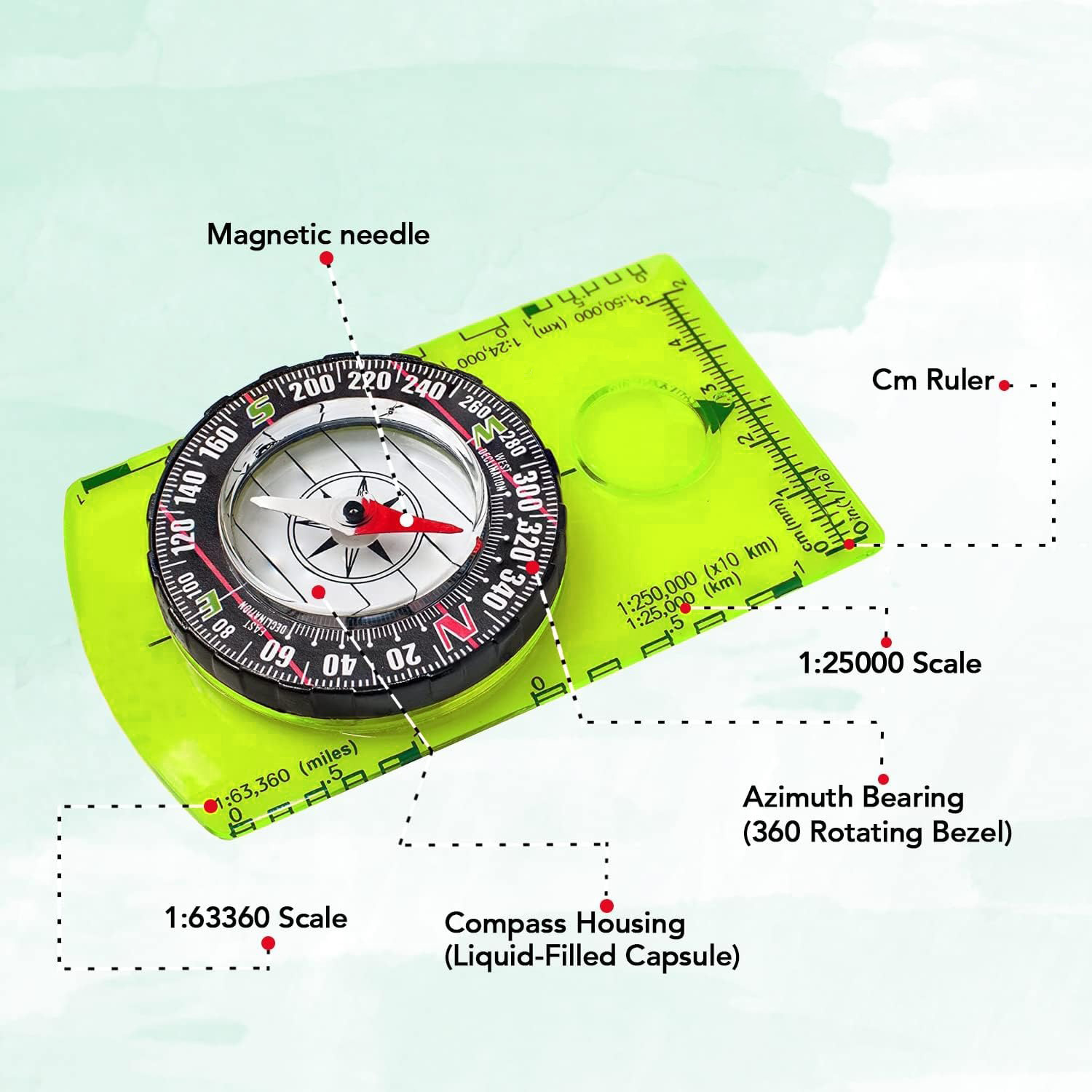 얀비구오 오리엔티어링 나침반 하이킹 백패킹 나침반 |  - Map Compass Orienteering 리뷰 및 가격
