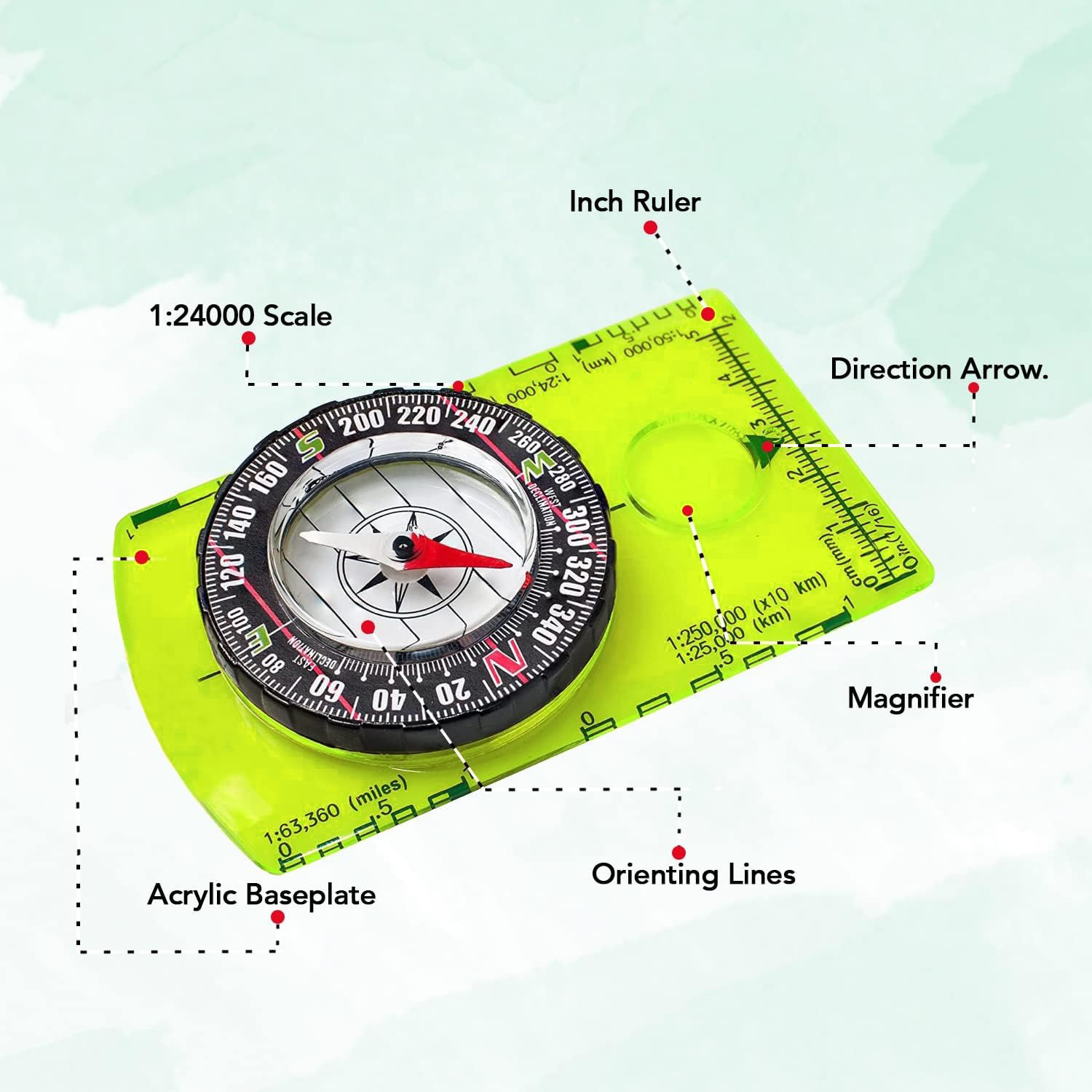 얀비구오 오리엔티어링 나침반 하이킹 백패킹 나침반 |  - Map Compass Orienteering 리뷰 및 가격